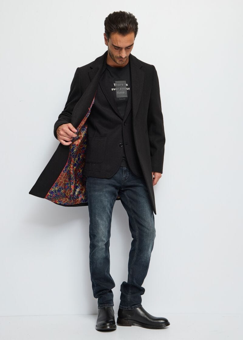 Black singlebreasted knit blazer
