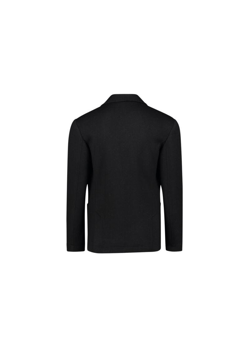 Black singlebreasted knit blazer