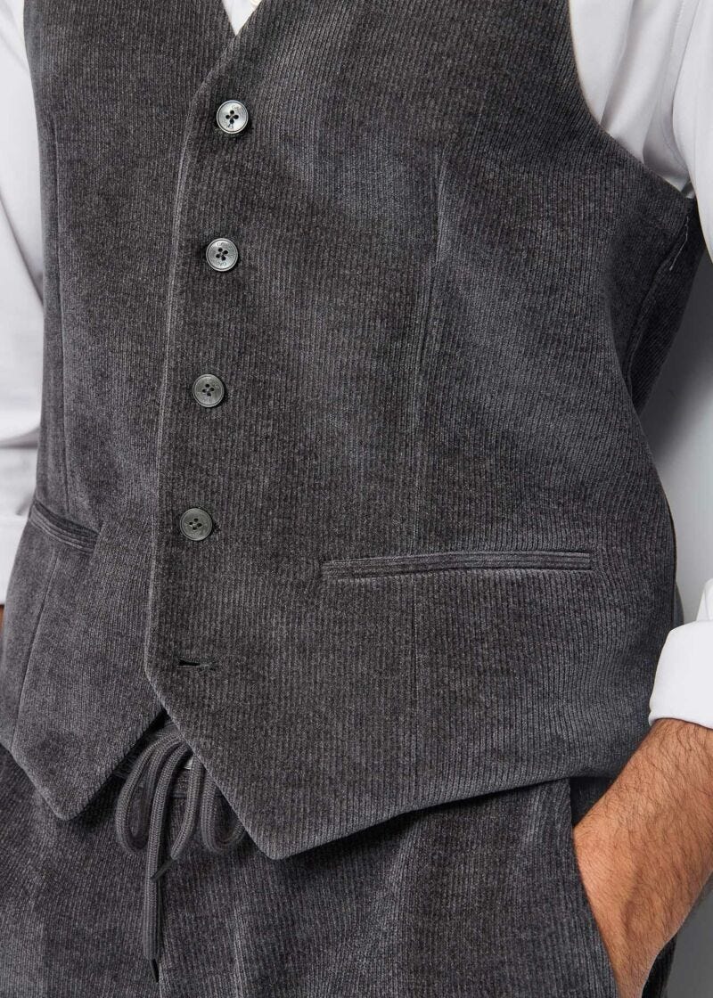 Gilet gris en velours