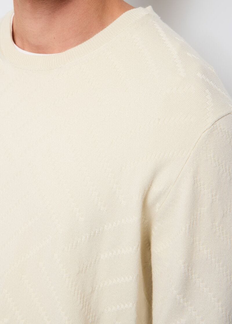 Jersey blanco de cuello redondo