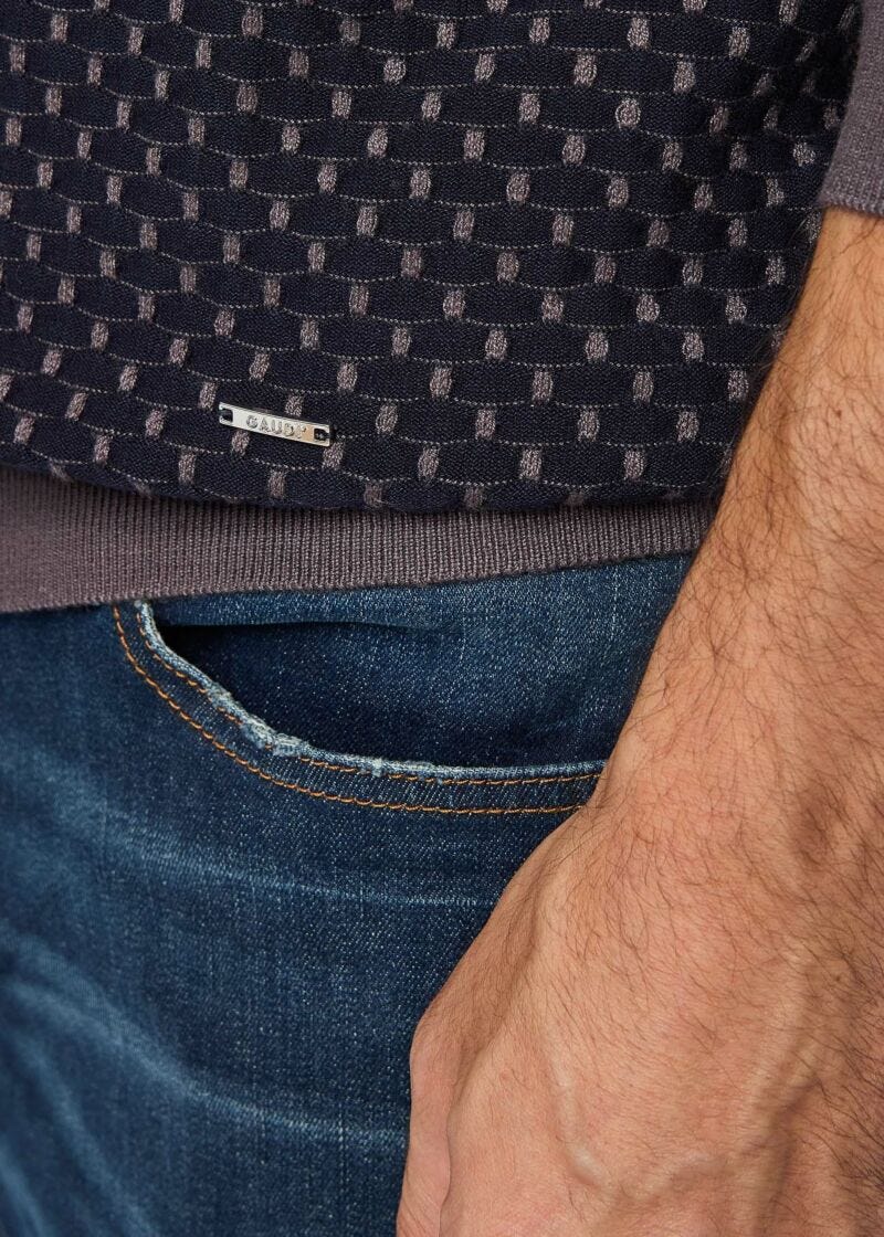 Maglia girocollo blu