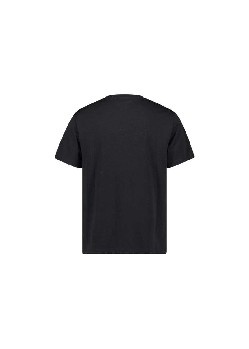 T-shirt nera in cotone con logo