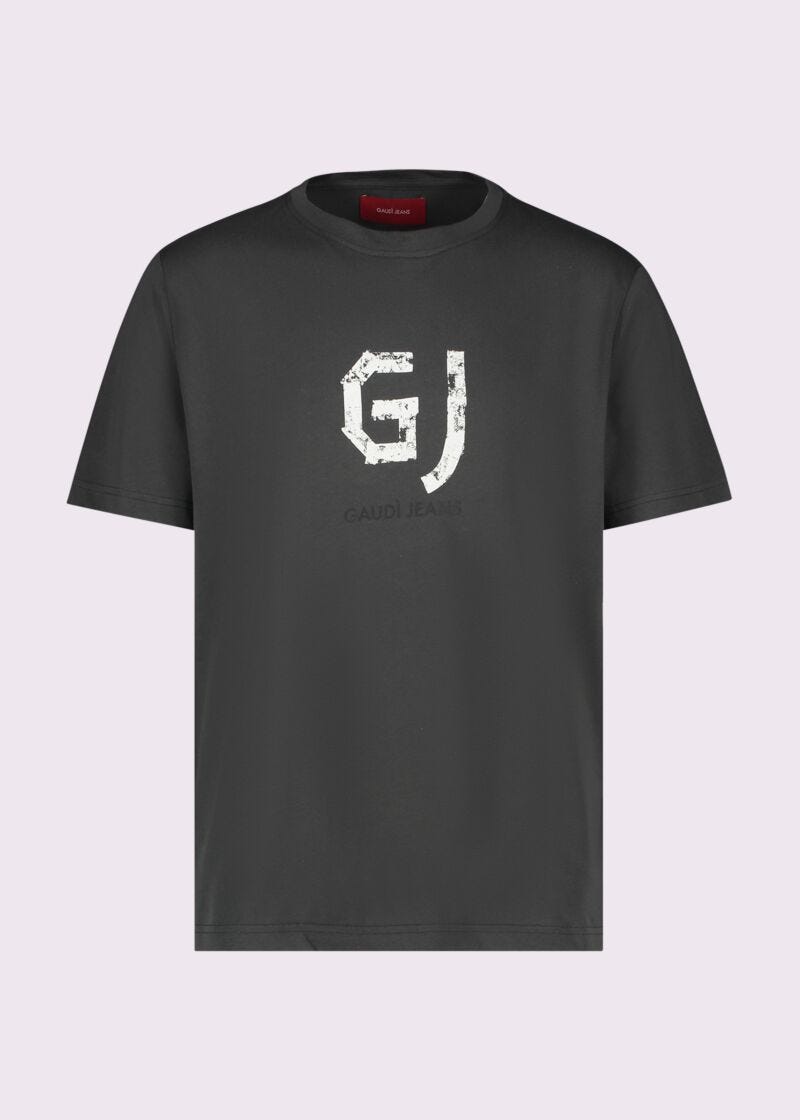 T-shirt verde in cotone con logo