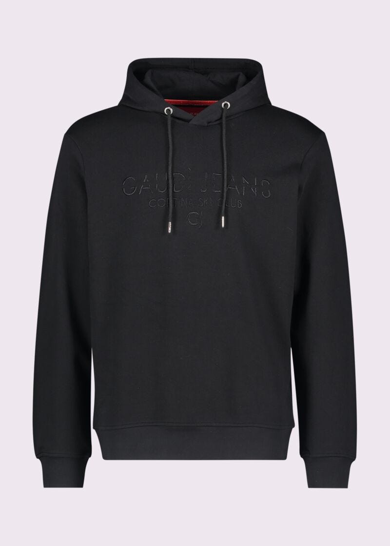 Sudadera negra de algodón con logotipo