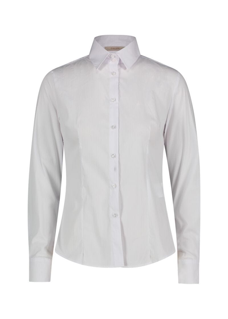 White cotton-blend shirt