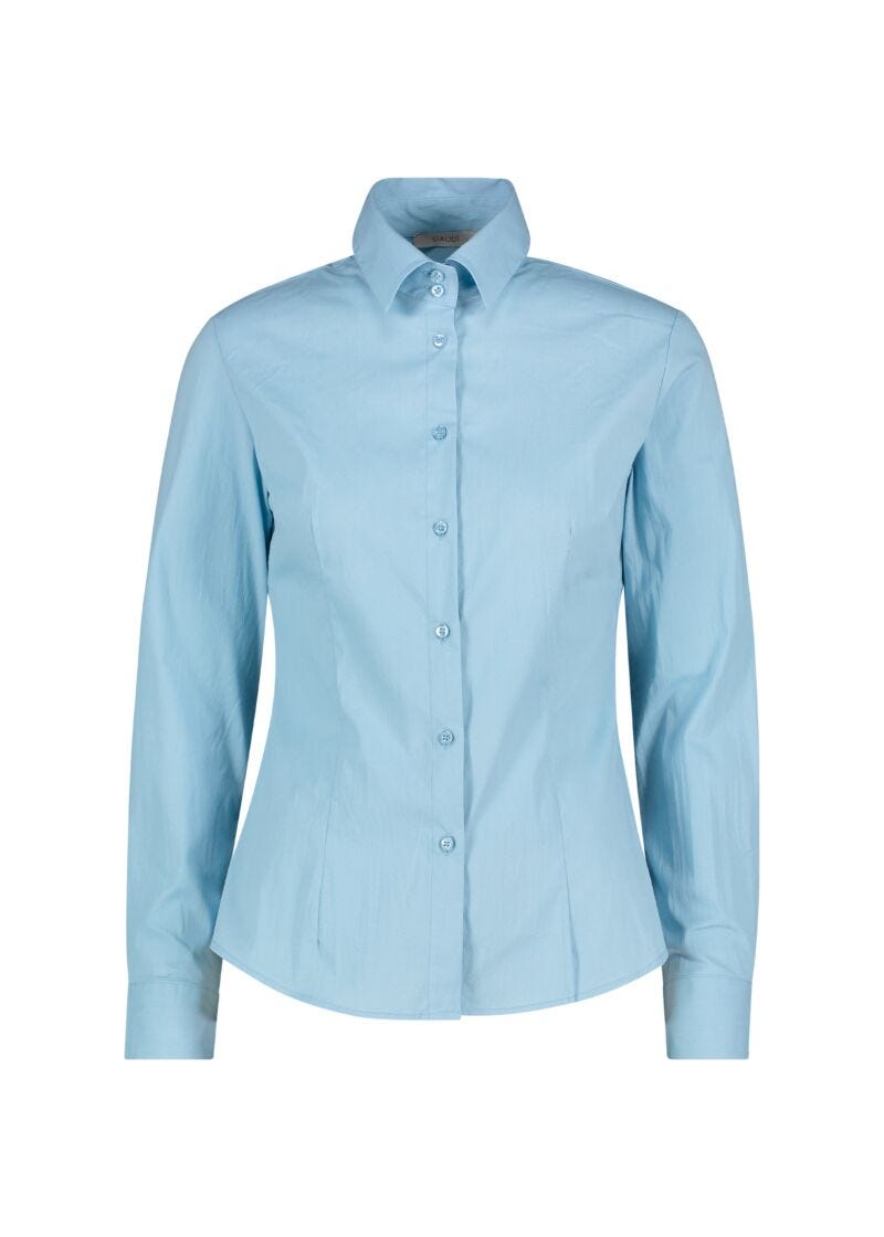 Blue cotton-blend shirt