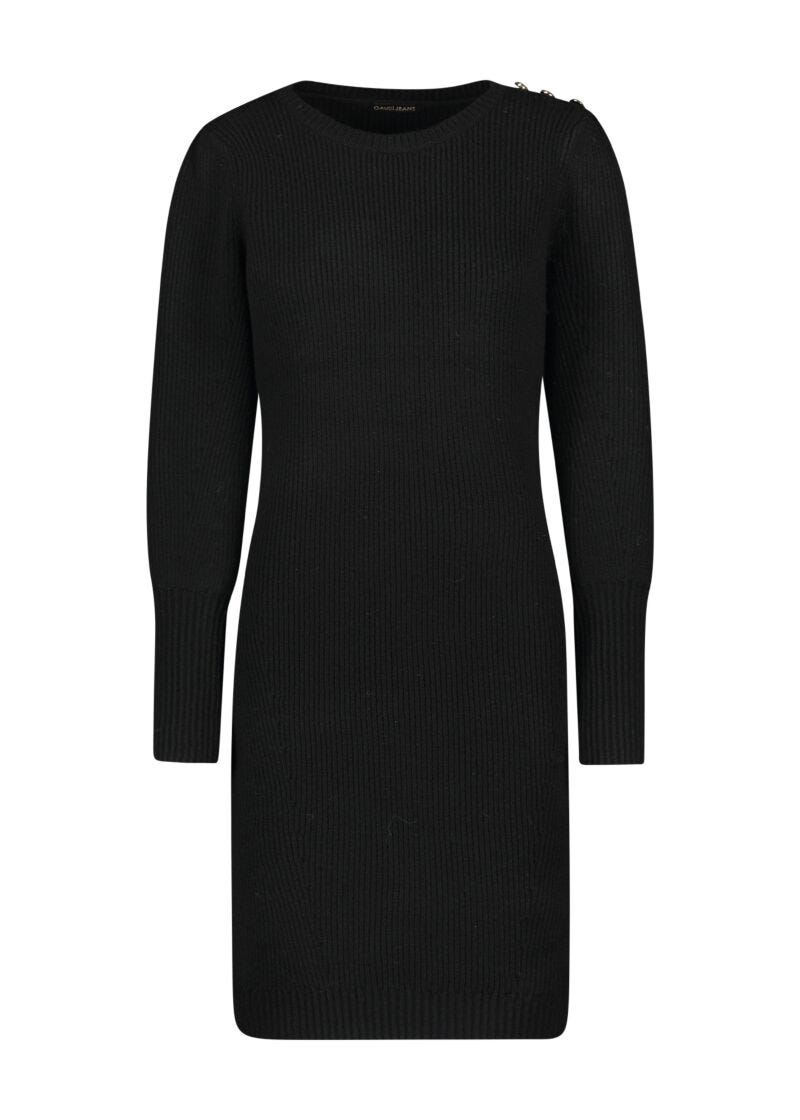 Robe noire en maille côtelée