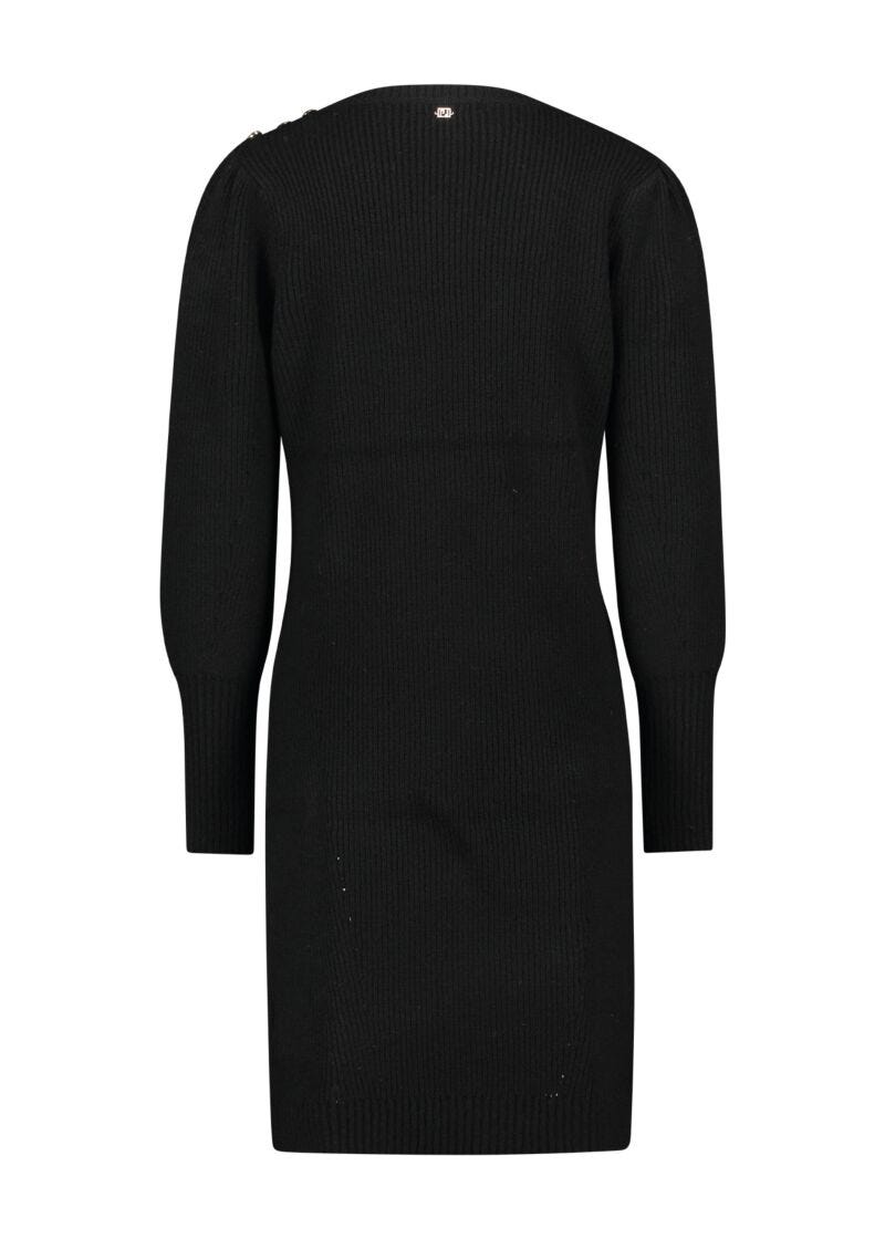 Robe noire en maille côtelée