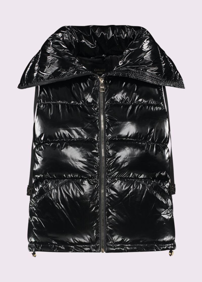 Black nylon padded gilet