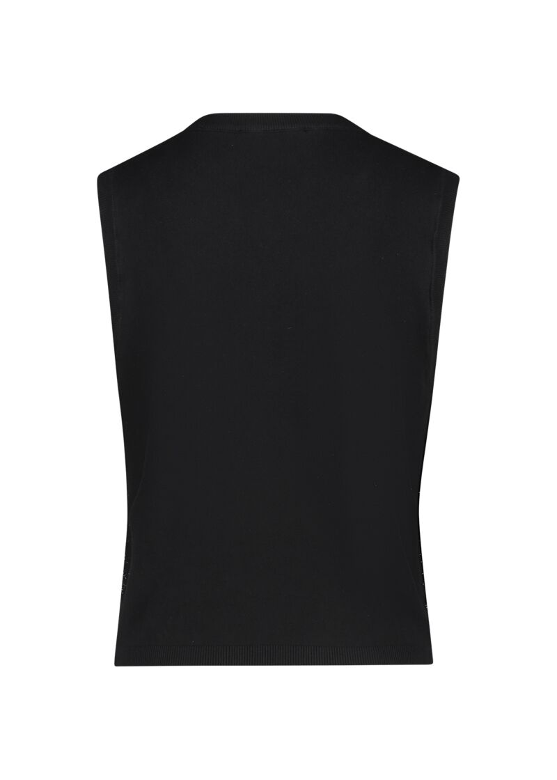 Gilet in maglia con logo e strass