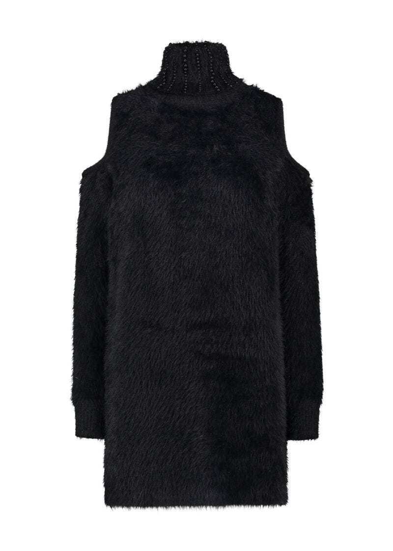 Mini-robe noire en maille