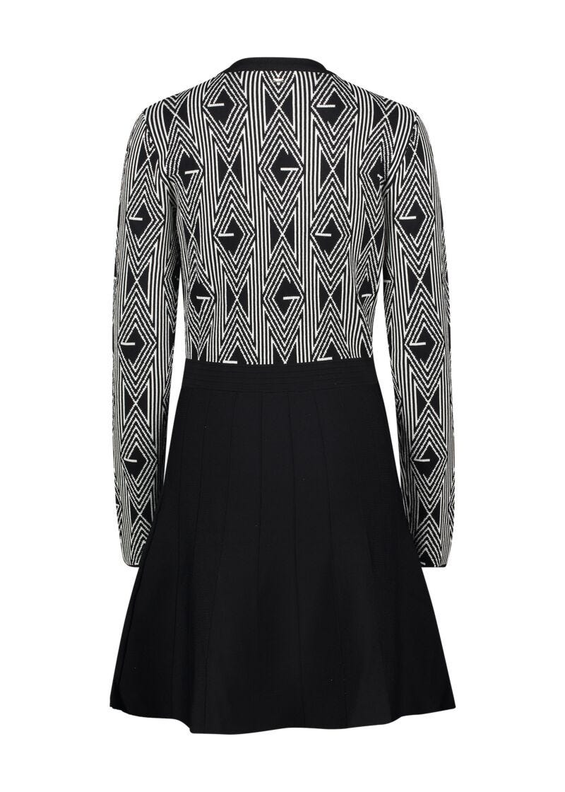 Vestito nero in maglia jacquard