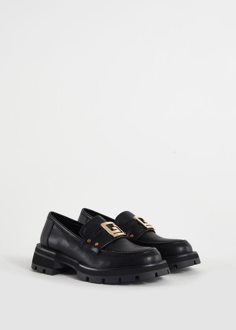 Leather loafers with studs