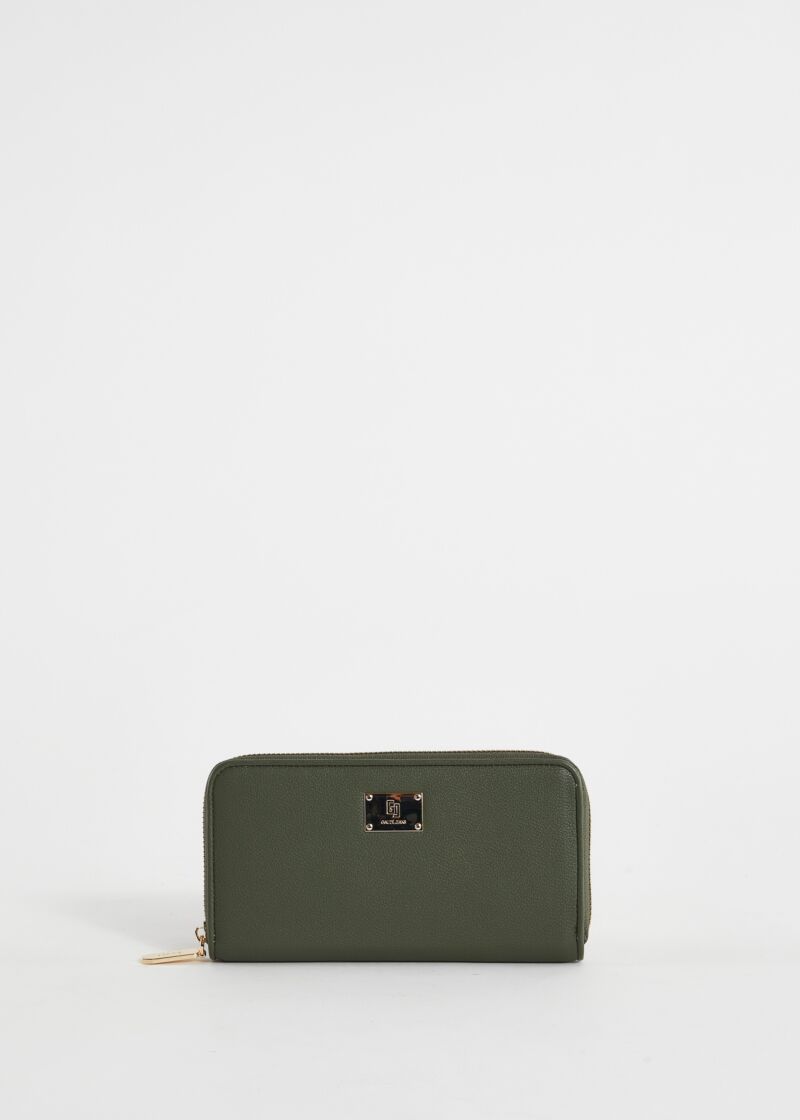 Cartera verde de piel sintética
