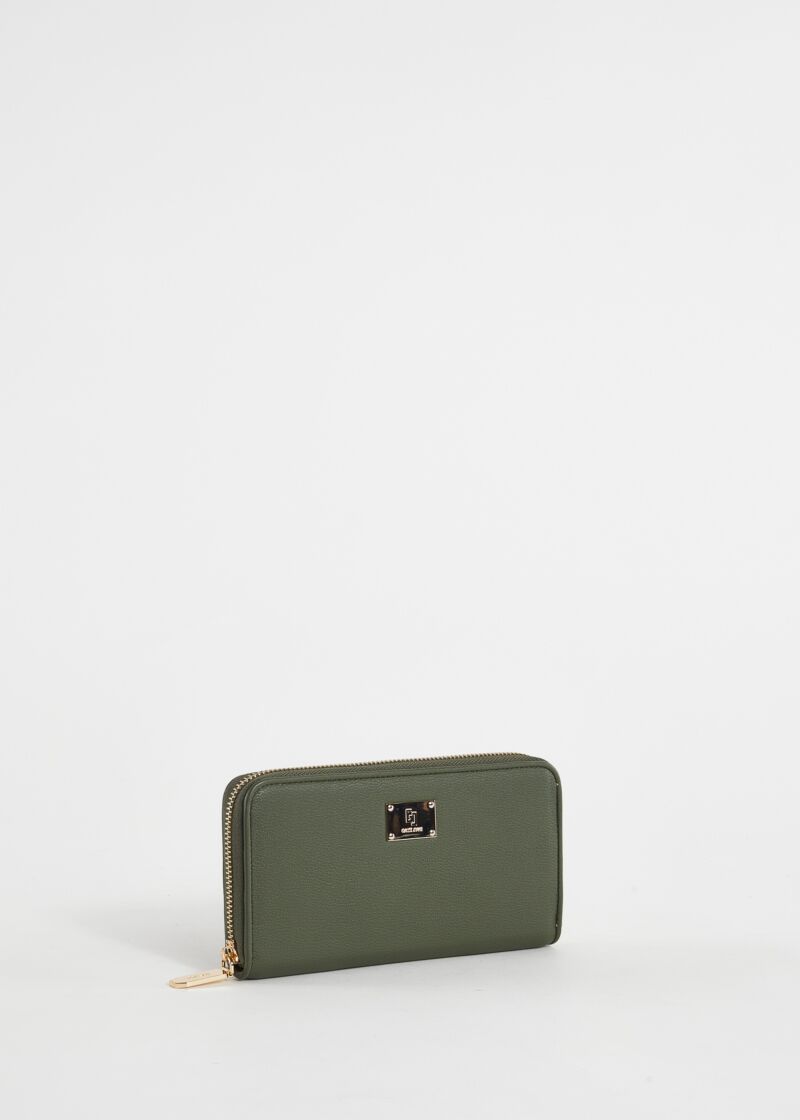 Cartera verde de piel sintética