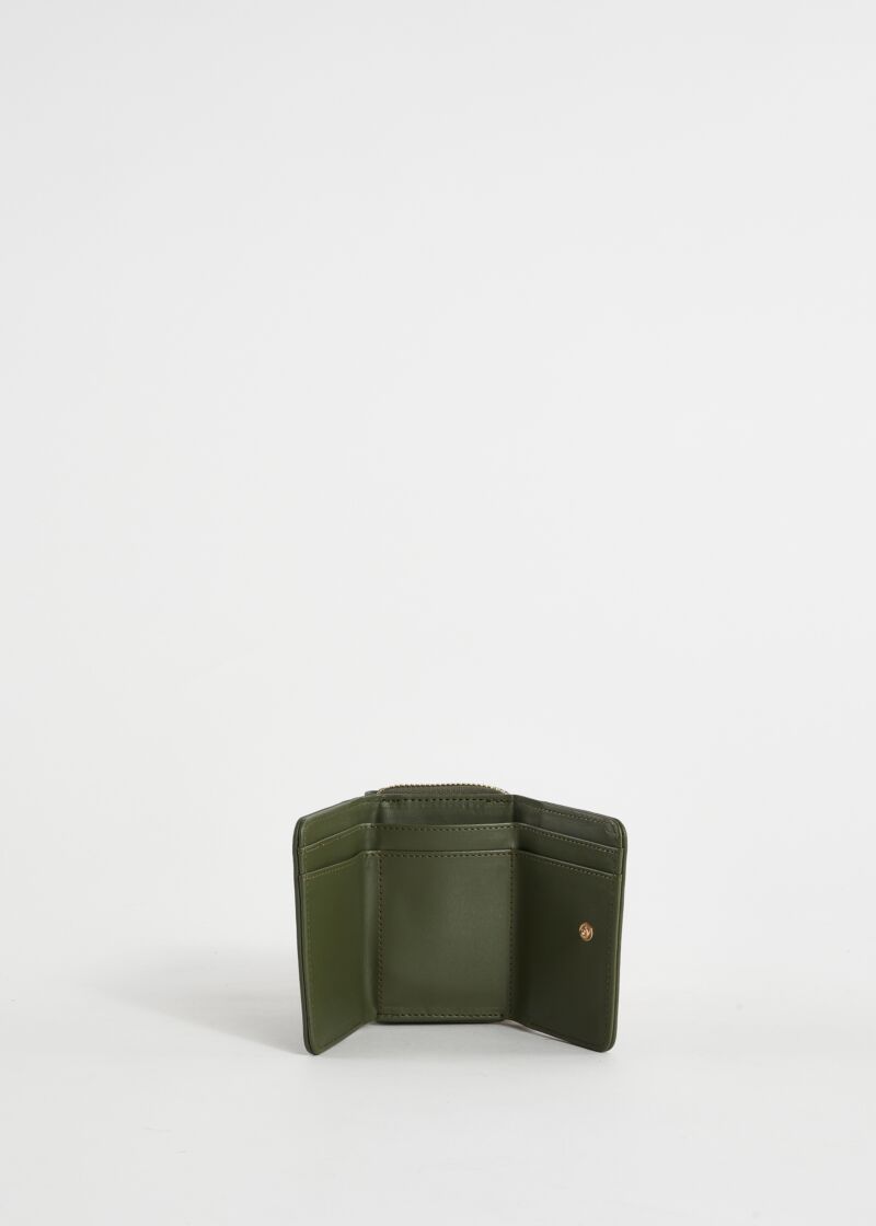 Mini portafoglio verde con patta