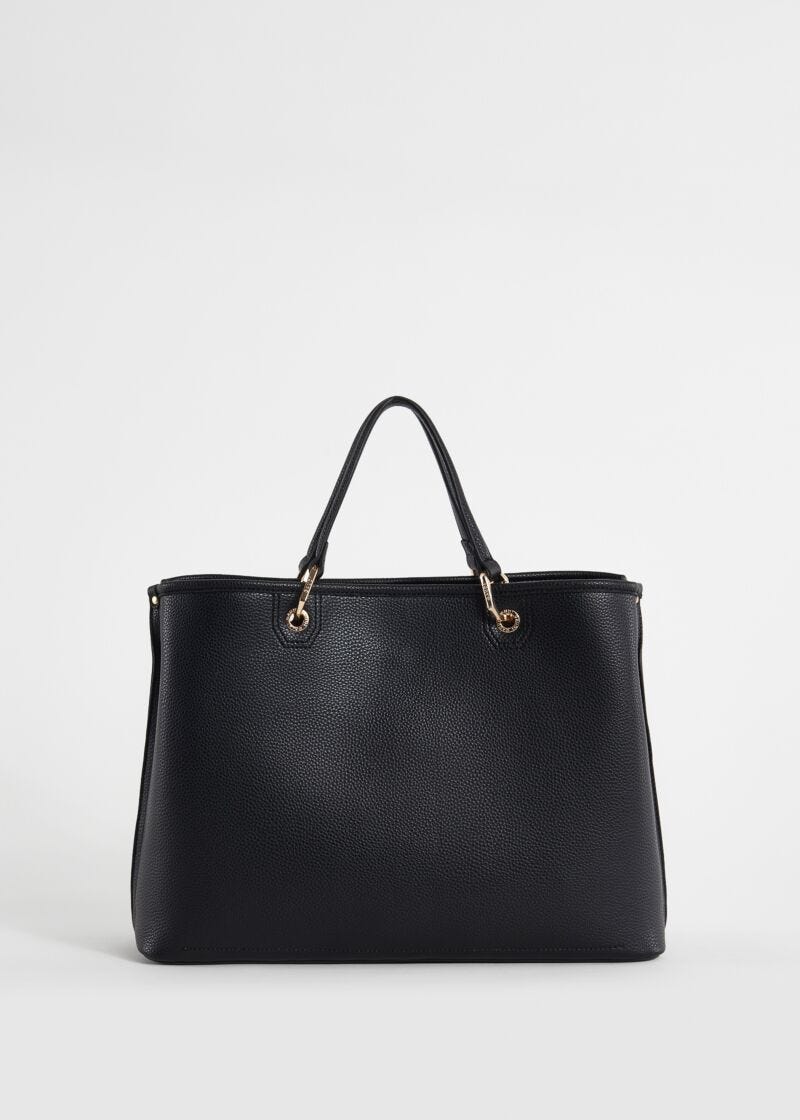 Bolso shopper negro con bandolera