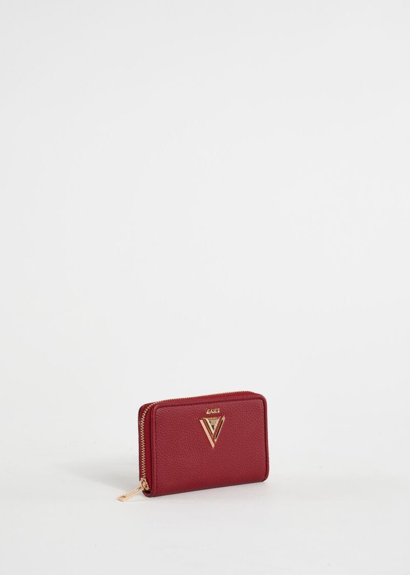 Minicartera con cremallera alrededor roja