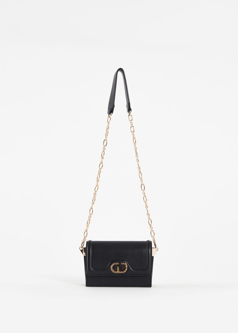 Borsa crossbody nera in similpelle