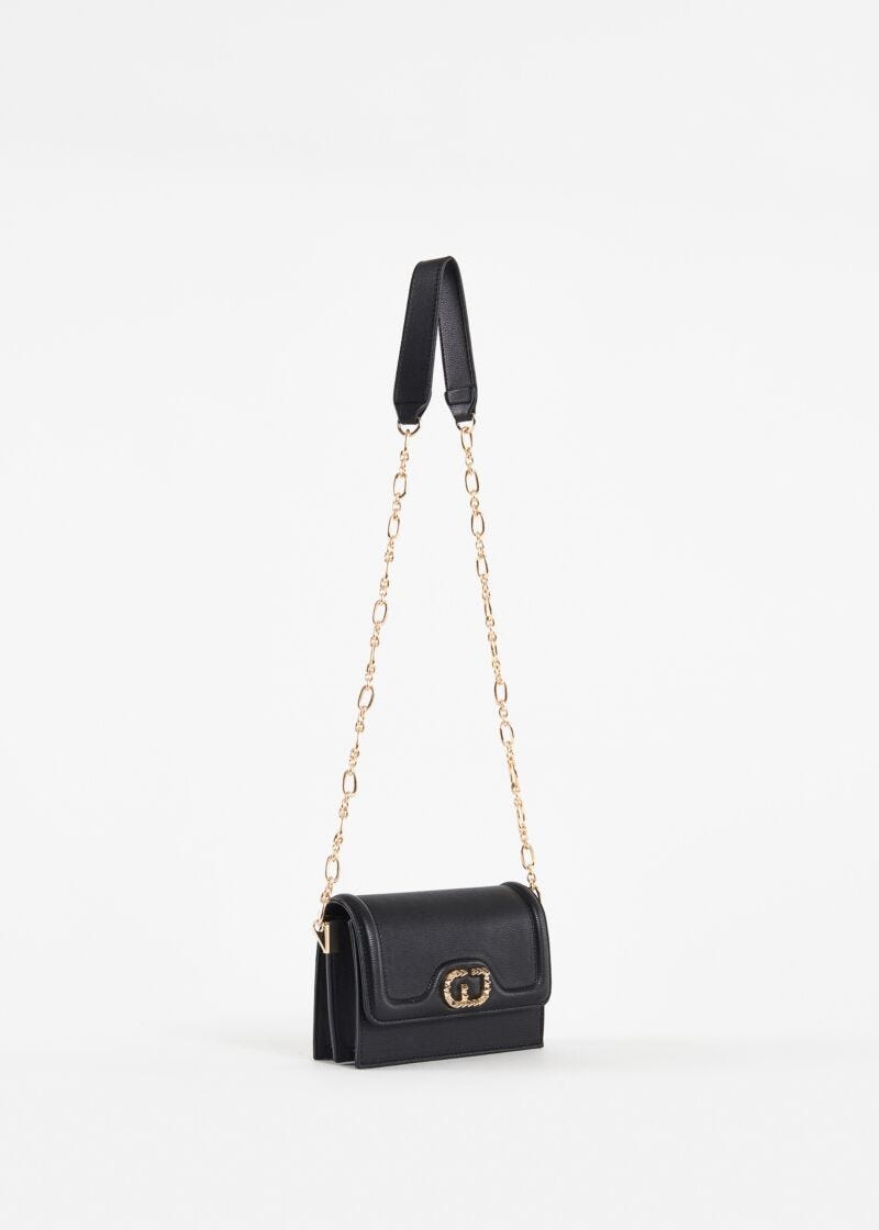 Borsa crossbody nera in similpelle