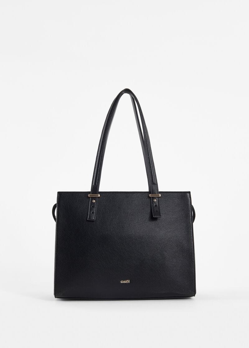 Black shopper bag with studs