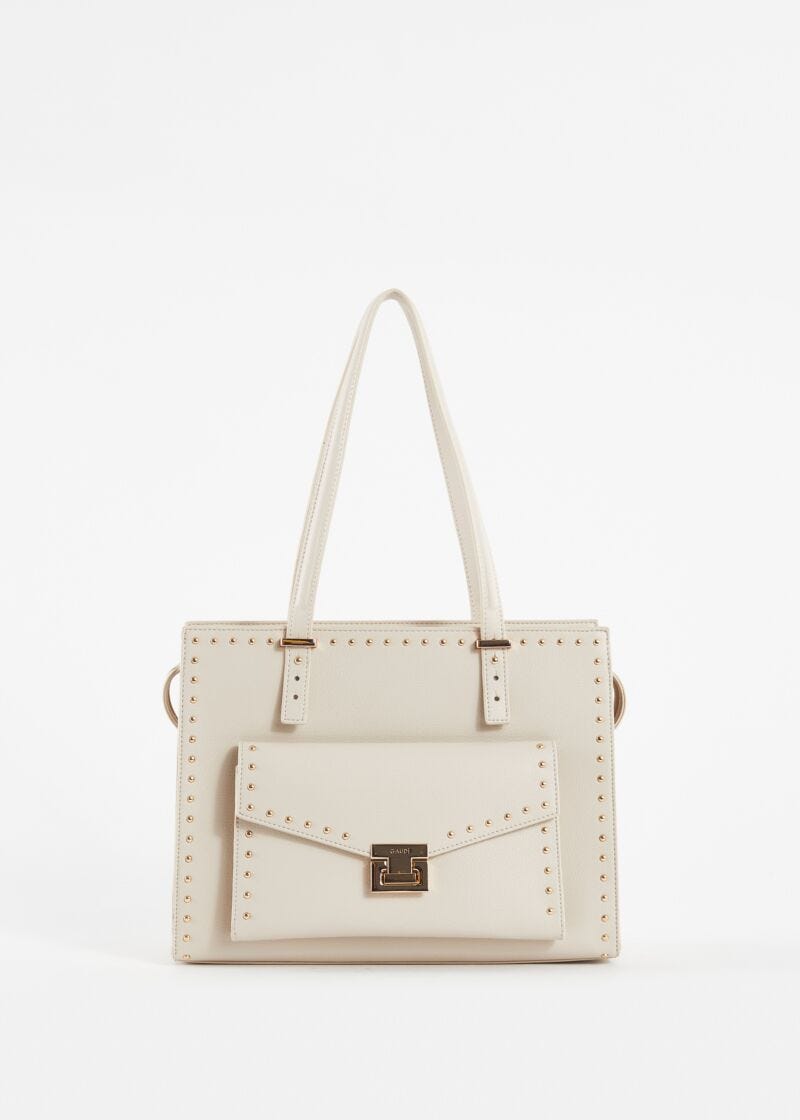 Cabas blanc avec clous