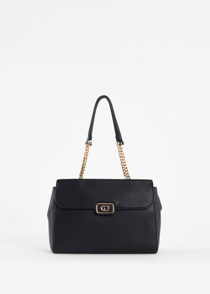 Shopping bag in similpelle nera