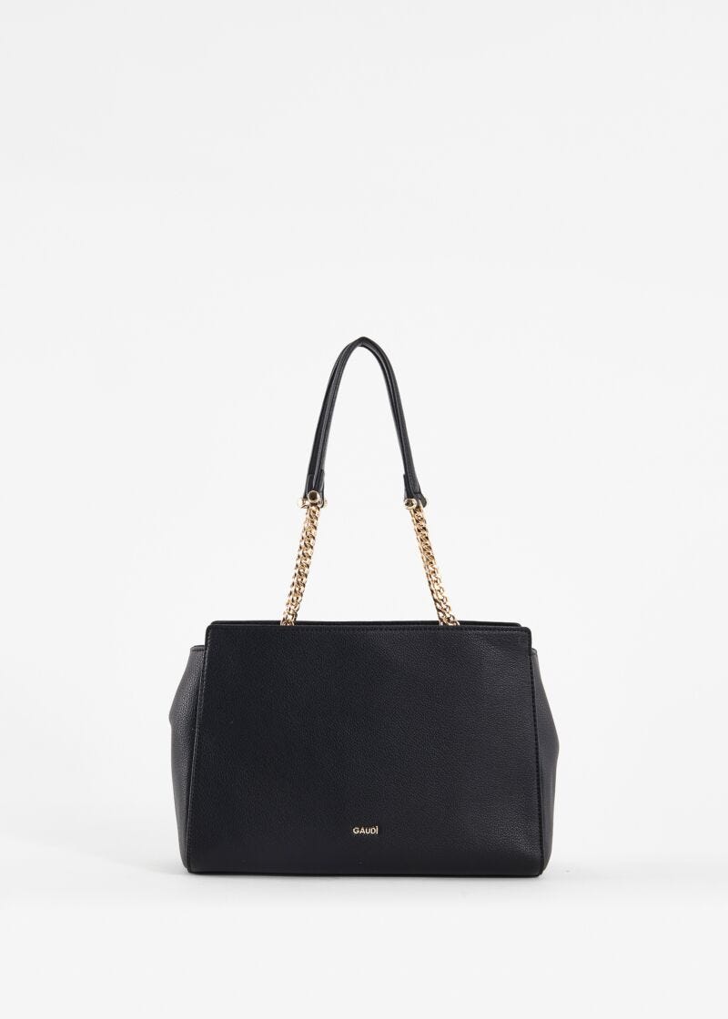 Shopping bag in similpelle nera