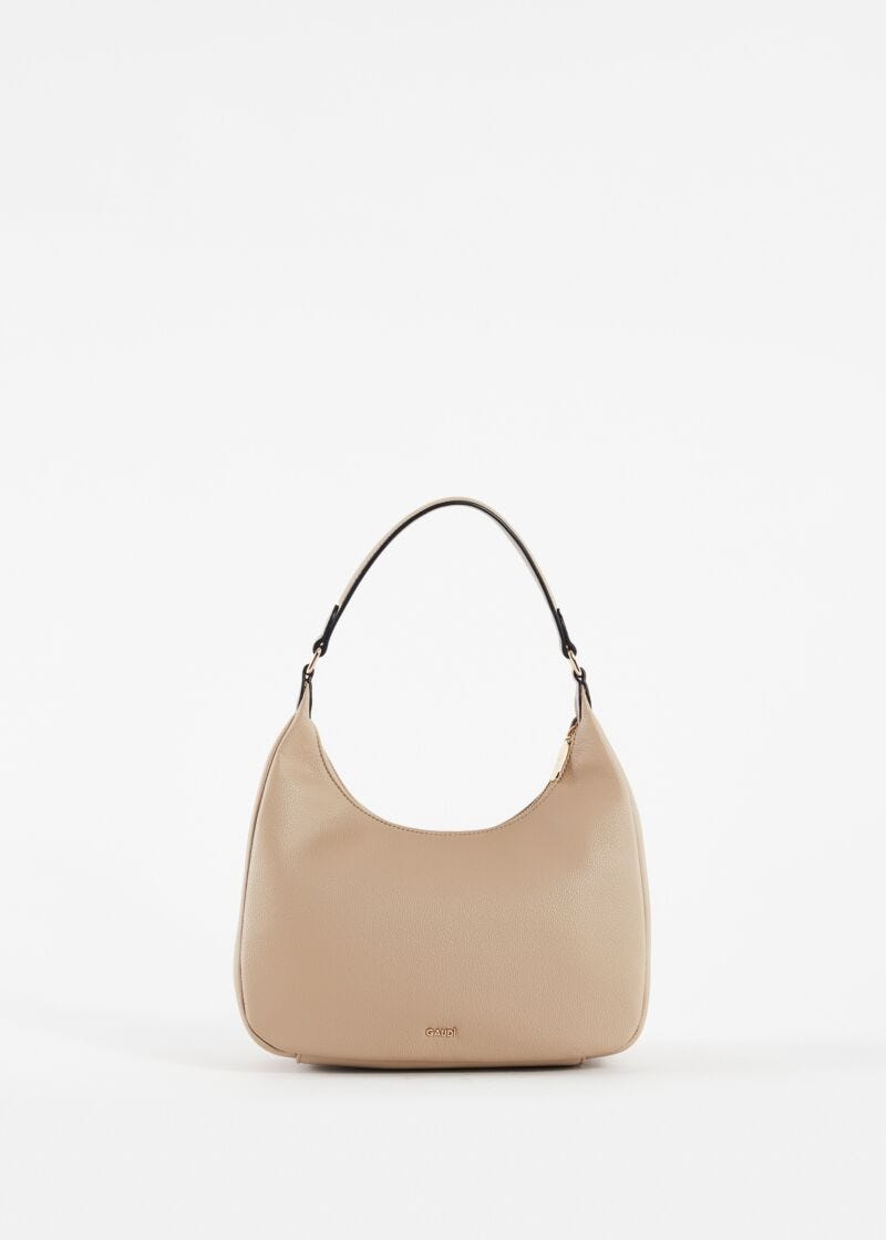 Borsa hobo in similpelle beige
