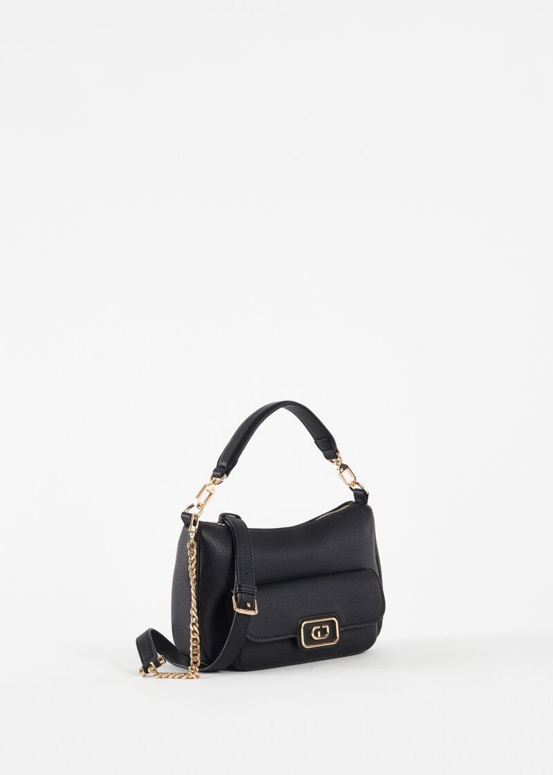 Borsa a spalla in similpelle nera