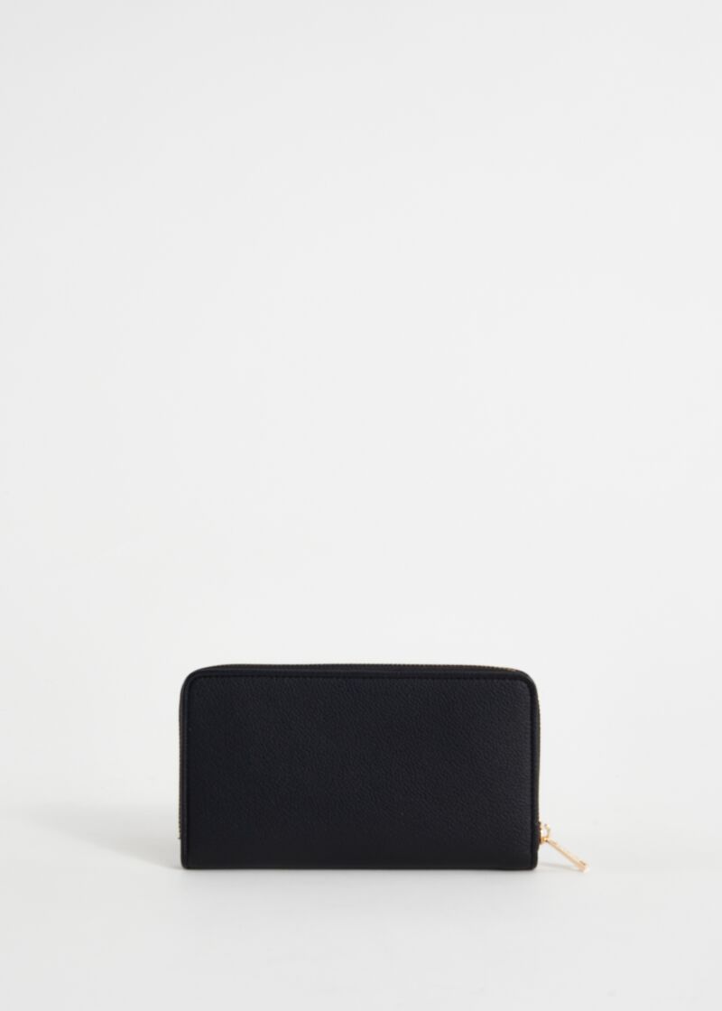 Portefeuille noir entièrement zippé