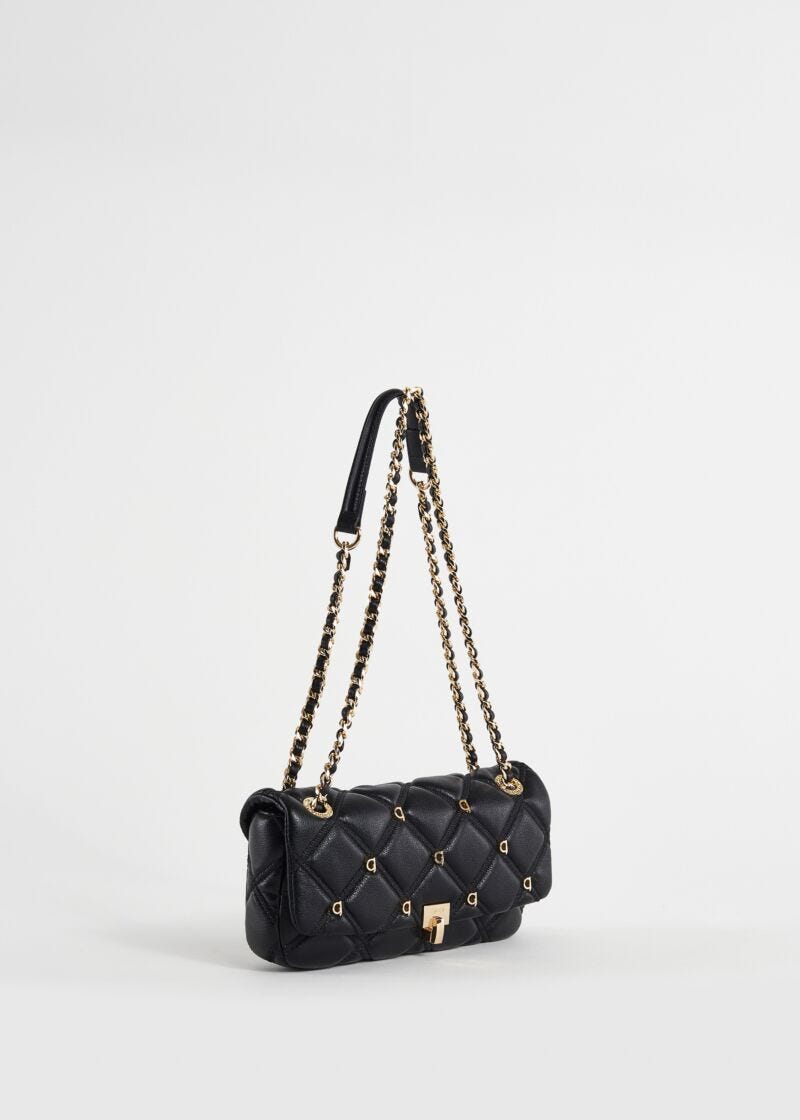 Black quilted shoulder bag