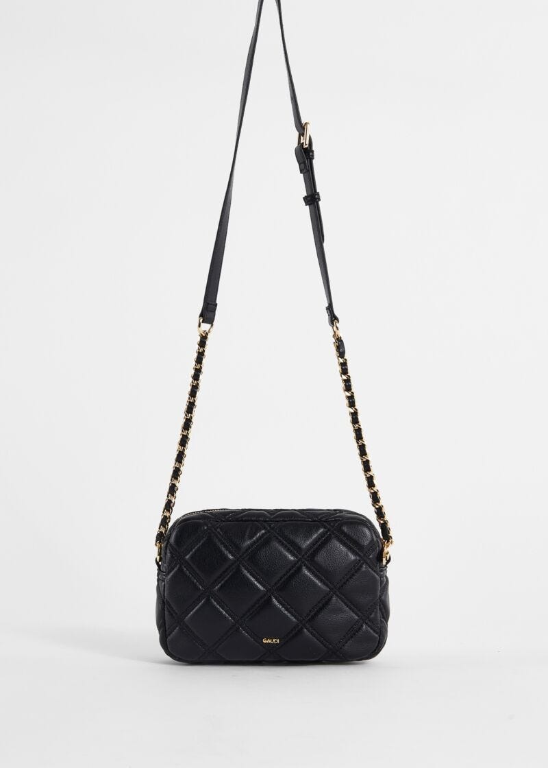 Bolso cruzado negro acolchado