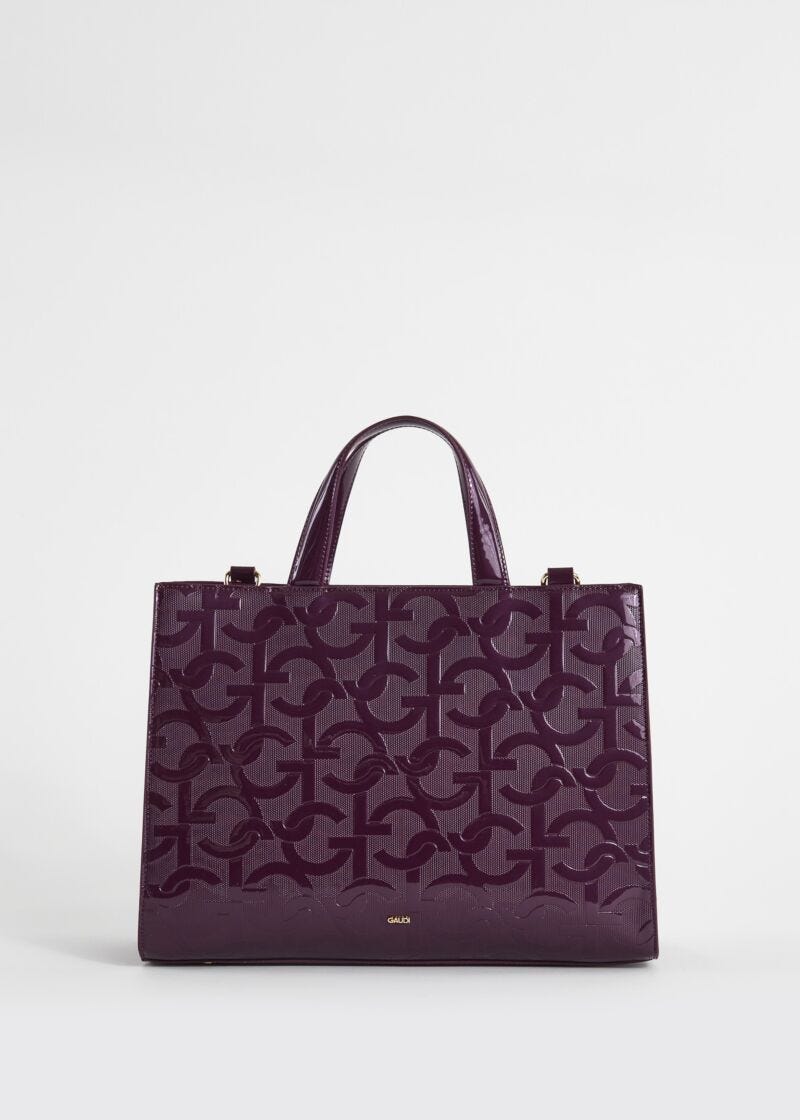 Shopping bag viola con logo
