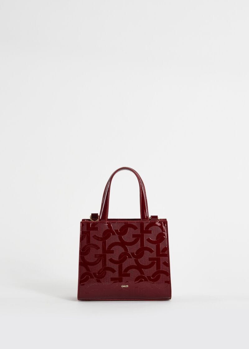 Red, mini shopper bag with logo