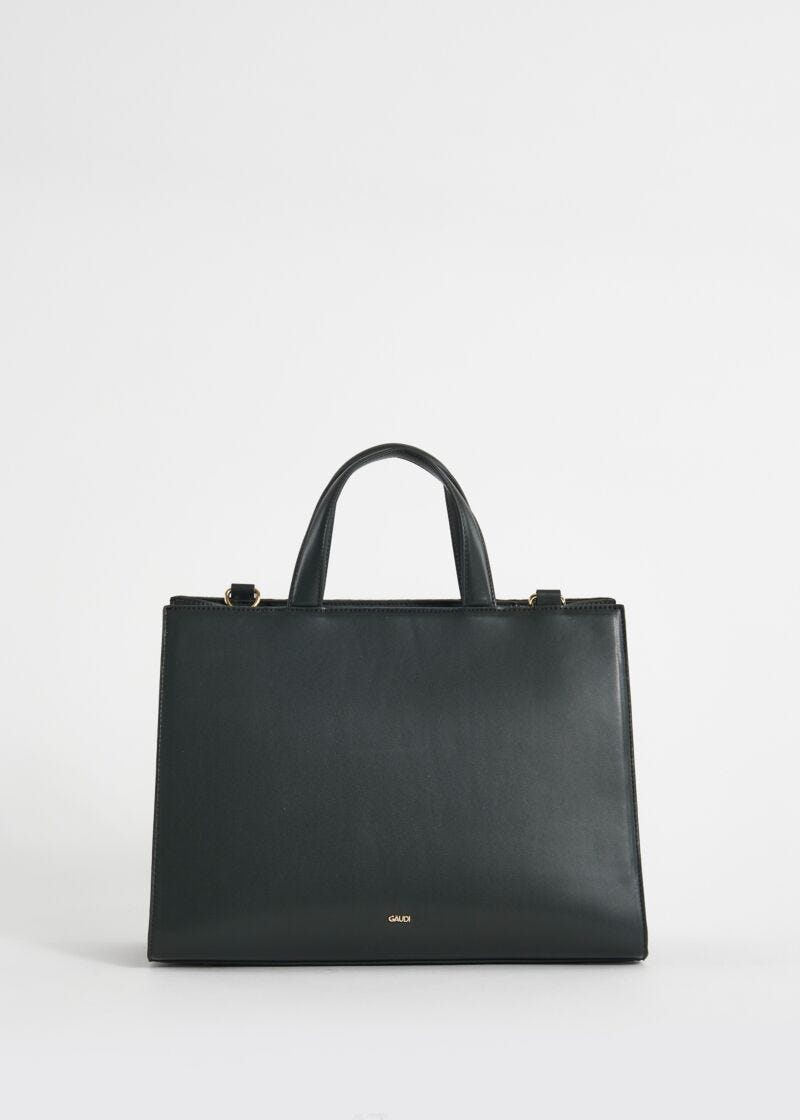 Green shopper bag with logo