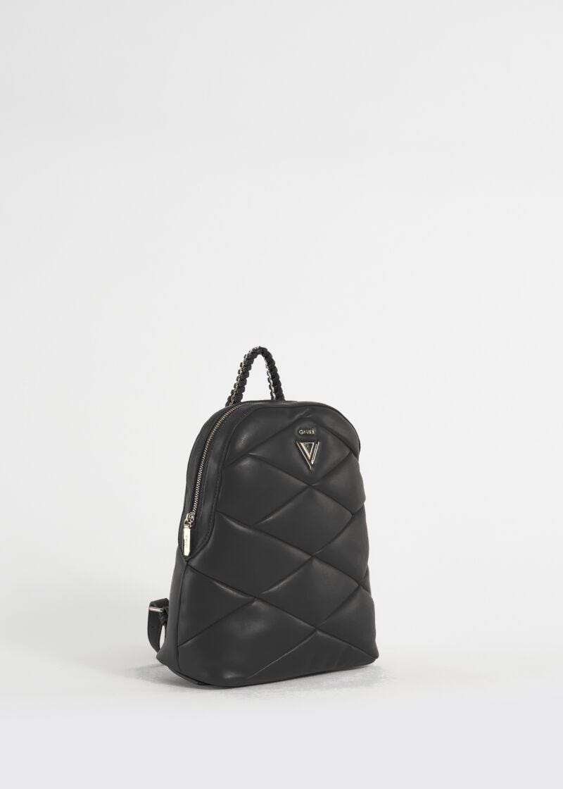 Black quilted rucksack