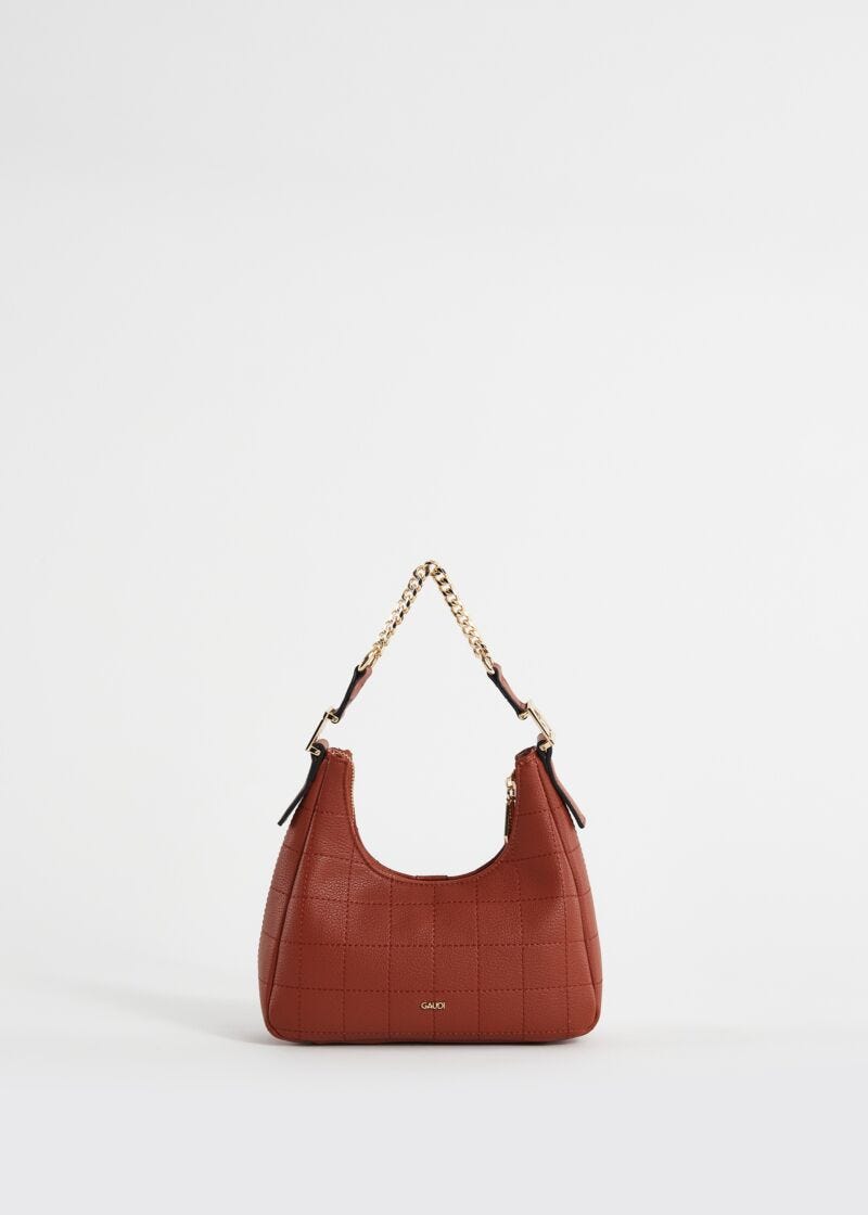 Mini borsa hobo marrone trapuntata