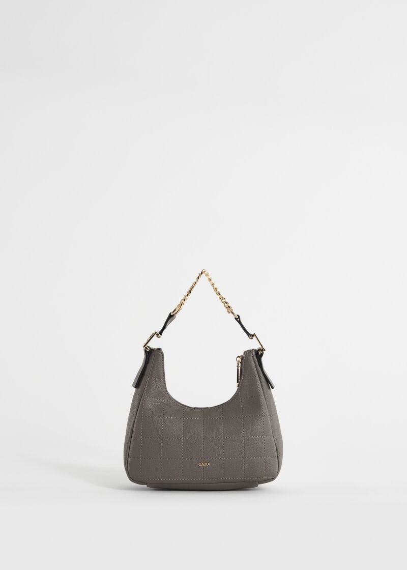 Mini borsa hobo grigia trapuntata