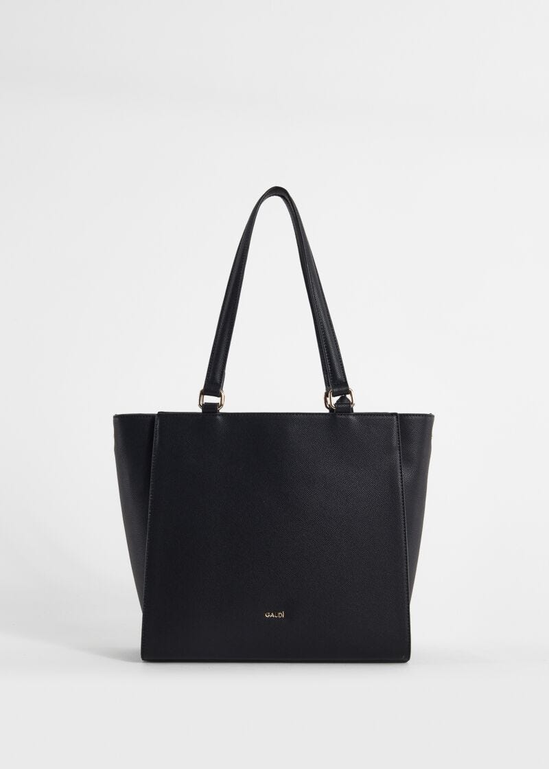Shopping bag nera con tracolla