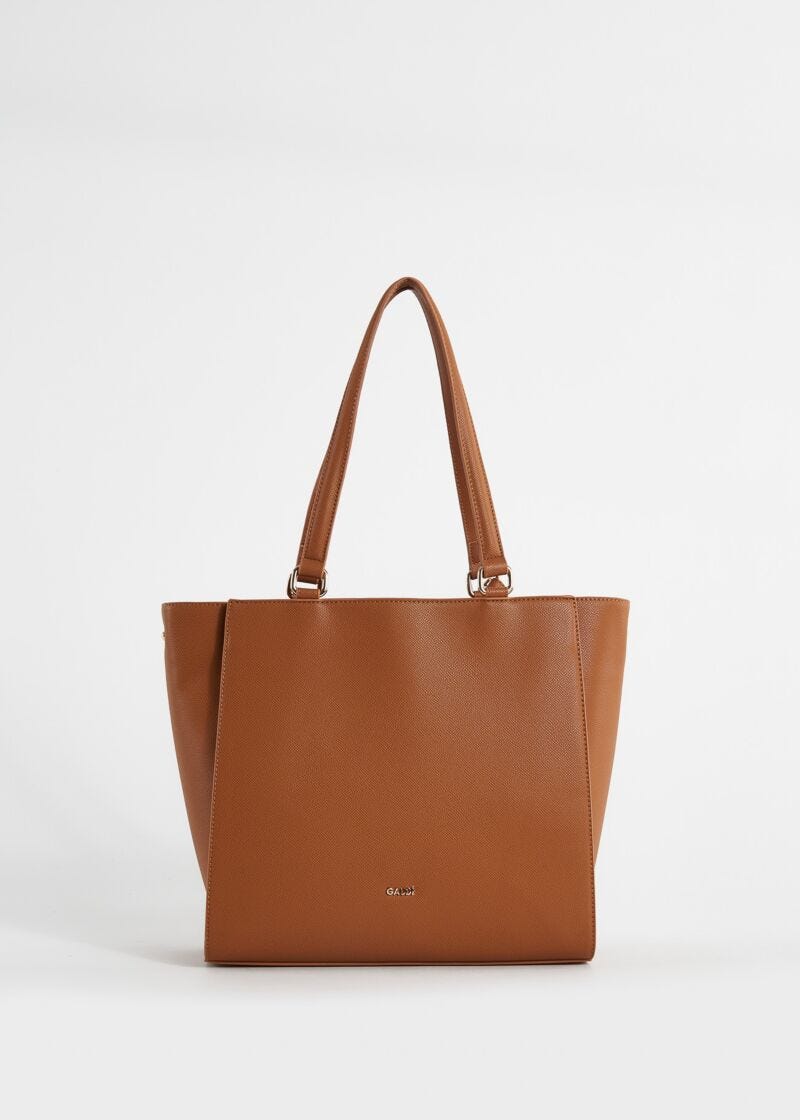 Brown shopper bag with shoulder strap