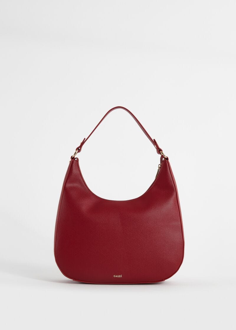 Bolso hobo rojo de piel sintética