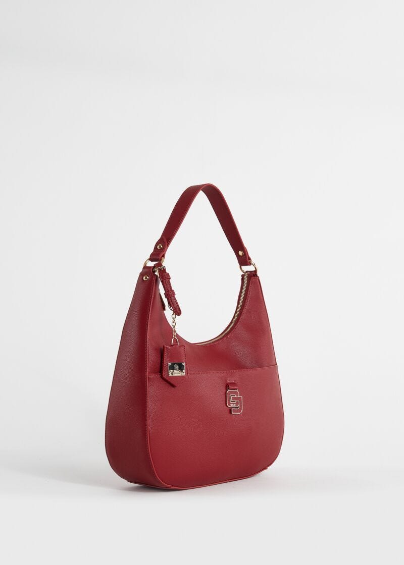 Bolso hobo rojo de piel sintética