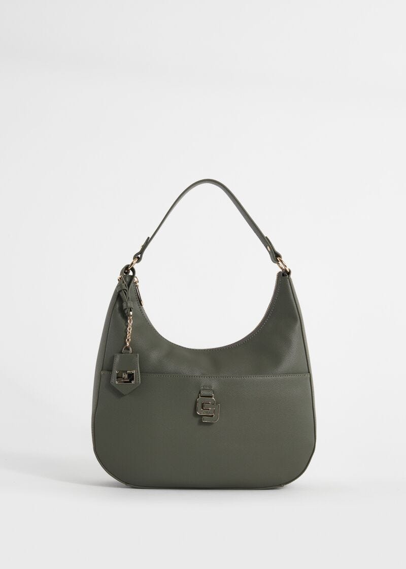 Bolso hobo verde de piel sintética