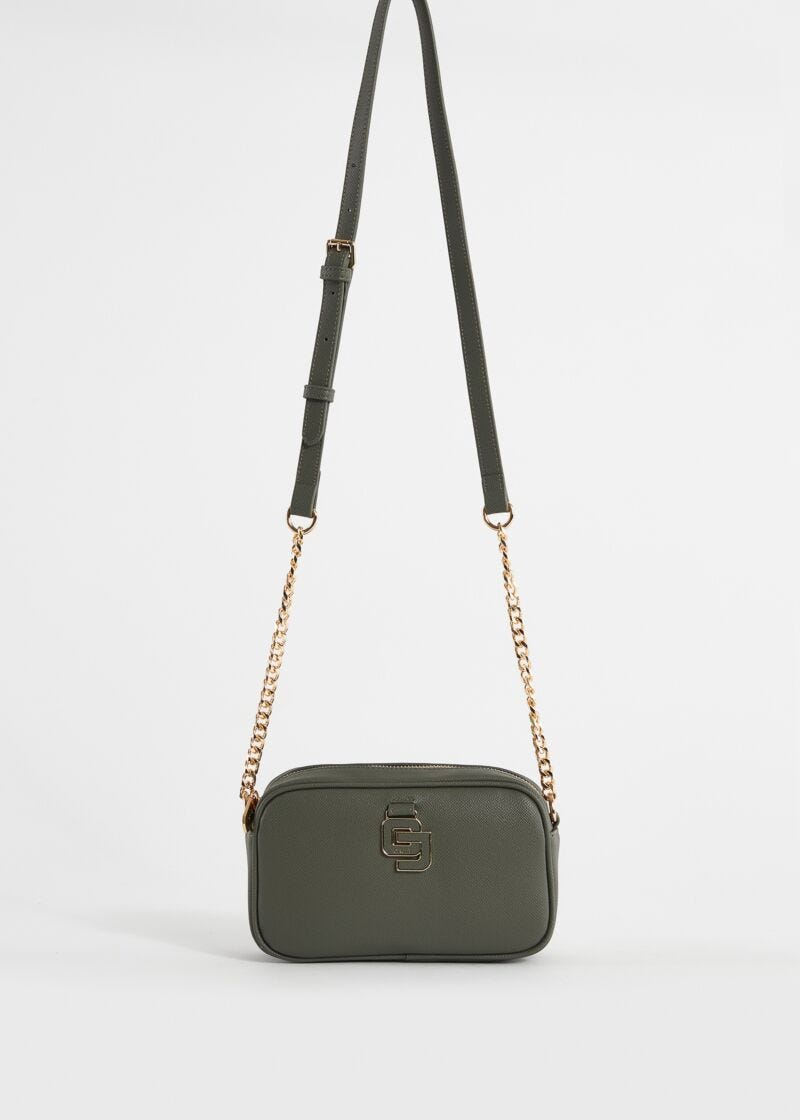Green crossbody bag with charm