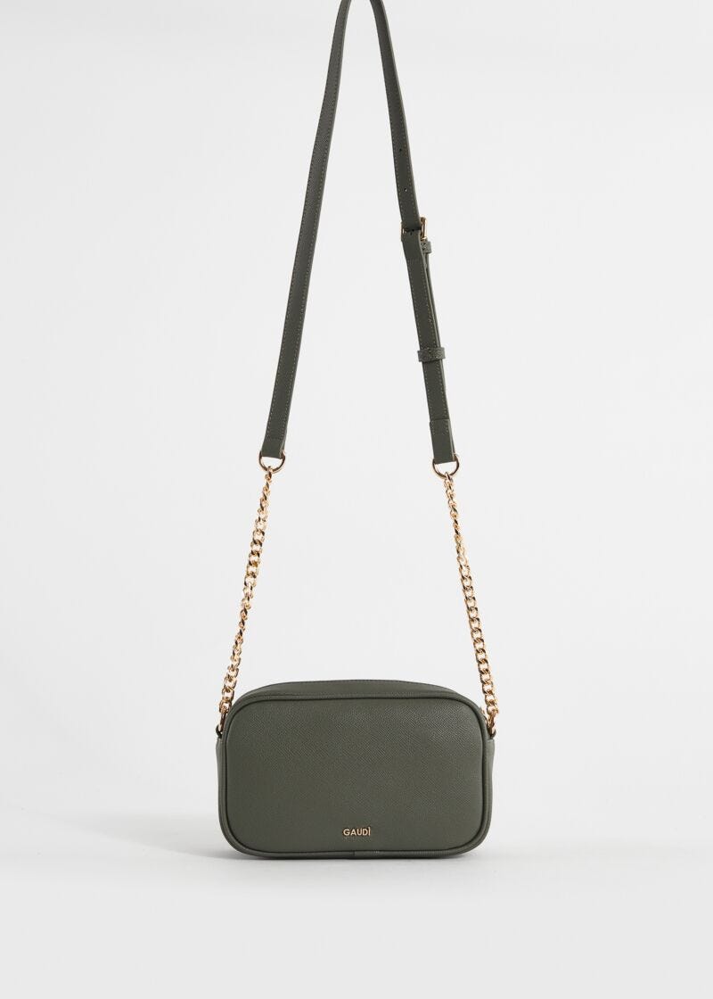 Green crossbody bag with charm