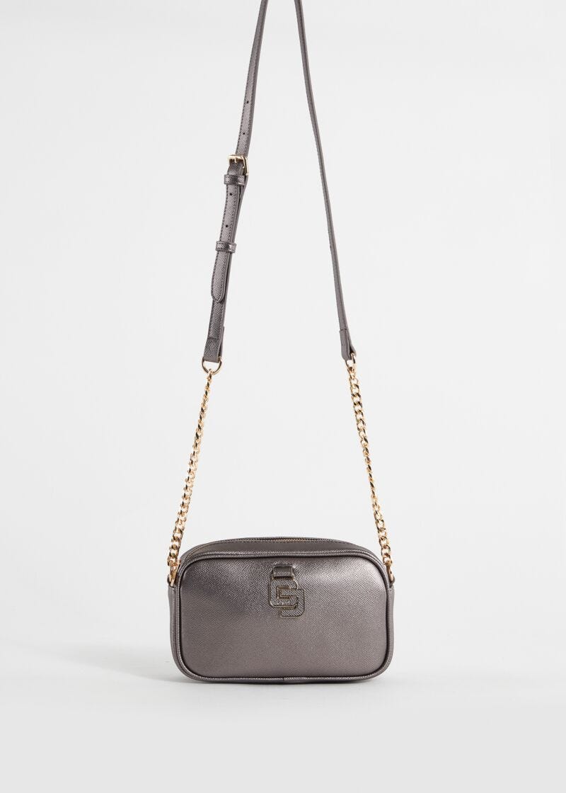 Laminated crossbody bag with charm