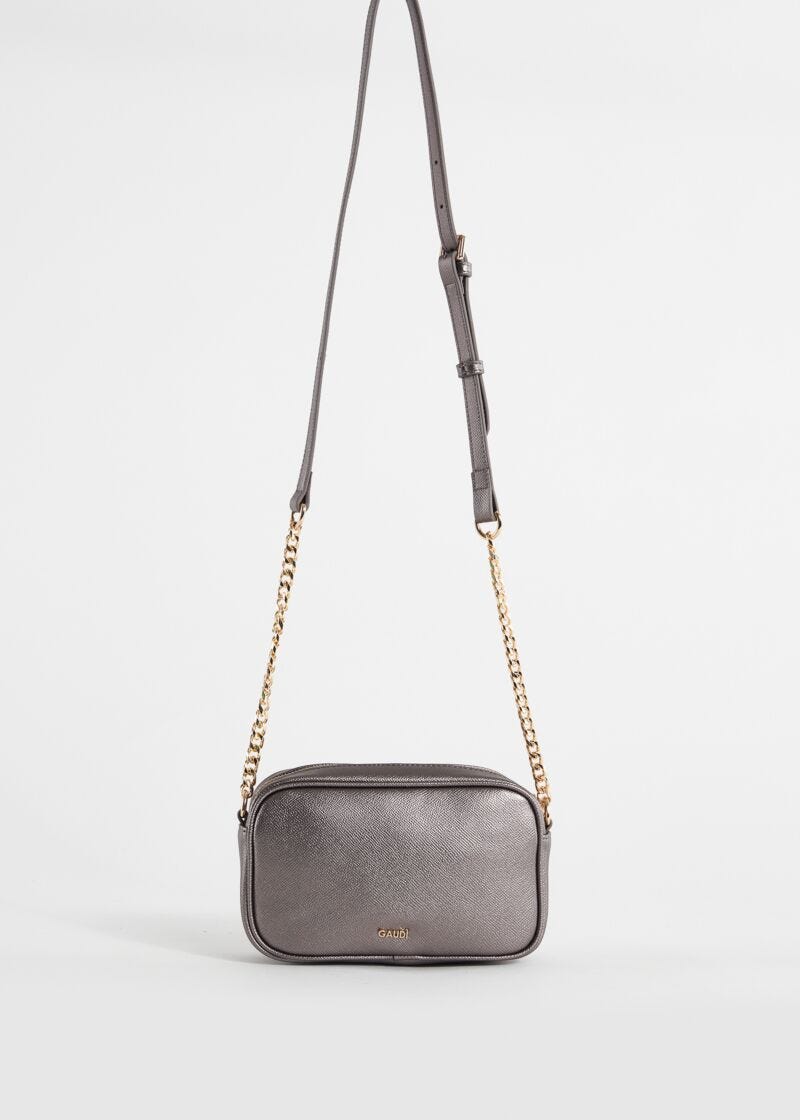 Laminated crossbody bag with charm