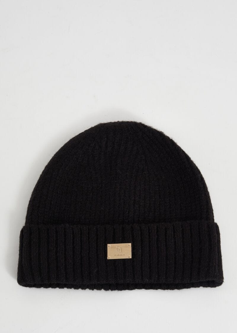 Berretto beanie nero in maglia
