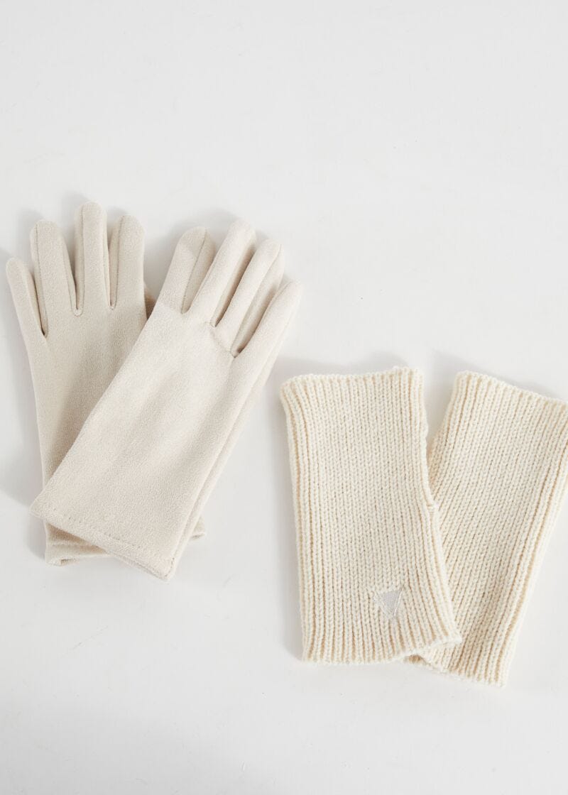 White gloves with muffs